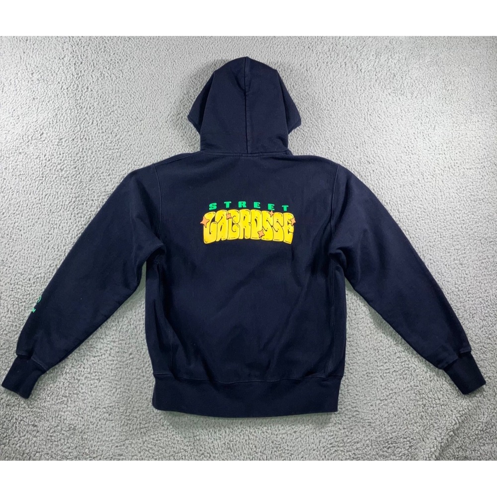 Vintage Champion Reverse Weave Hoodie Men Medium Nyc Street Lacrosse Y2K